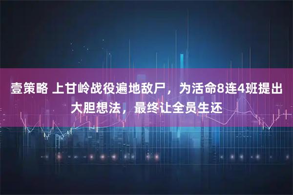壹策略 上甘岭战役遍地敌尸，为活命8连4班提出大胆想法，最终让全员生还